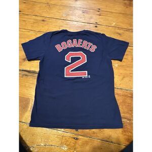 Boston Red Sox Shirt Youth L 14-16 Blue Baseball Bogaerts #2 Majestic MLB Cotton
